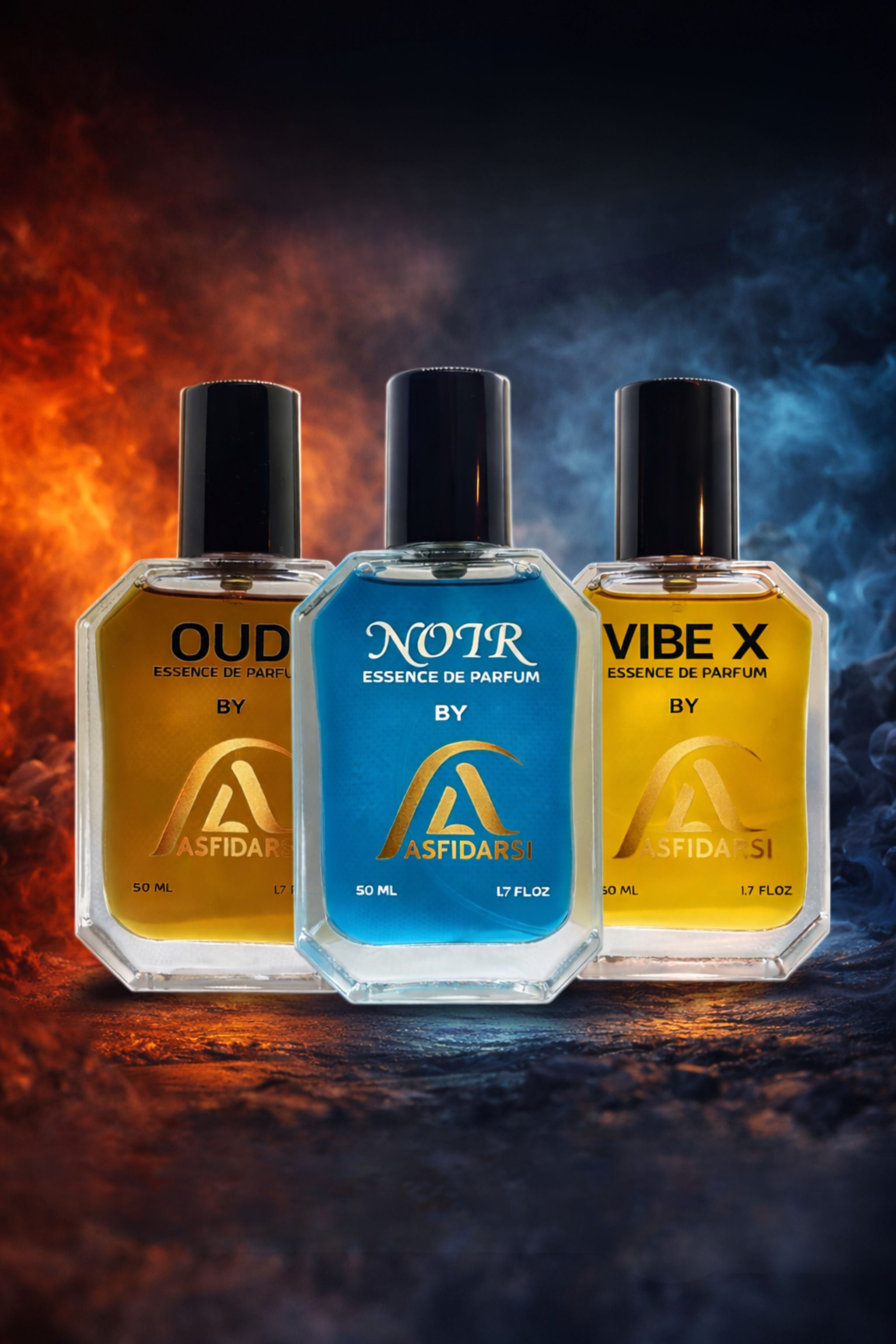 ASFIDARSI For Him Bundle – Oud, Noir & Vibe X (3 Premium Perfumes – 50ML Each)
